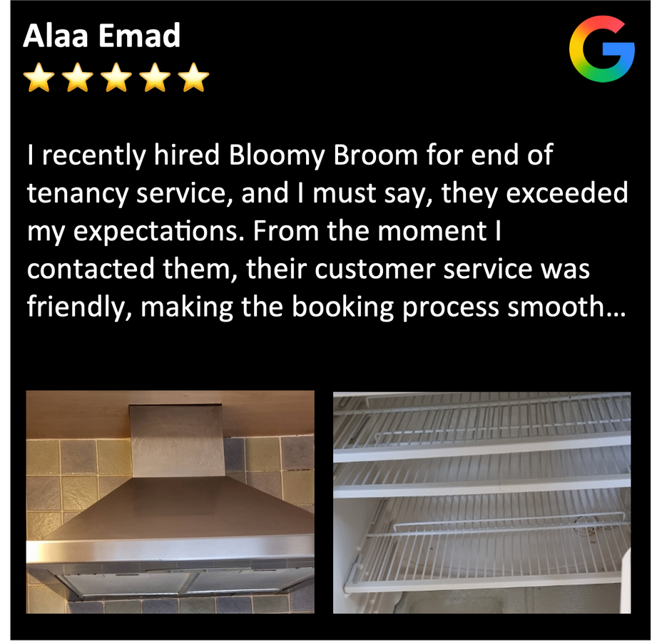 End of tenancy cleaning Cleaning review: I recently hired Bloomy Brooms for end of tenancy service, and I must say, they exceeded my expectations. From the moment I contacted them, their customer service was friendly, making the booking process smooth...